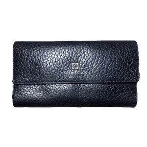 Kate Spade Black Trifold Pebble Leather Wallet And Black NWT